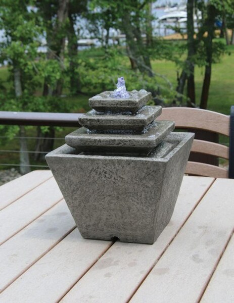 Squared Tiered Fountain 13" High